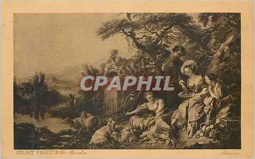 Cartes postales Louvre Sujet Pastoral Coucher