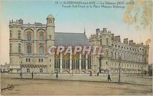 Cartes postales St Germain en Laye Le Chateau (XVIe Siecle) Facade Sud Ouest et la Place Maurice Berteaux
