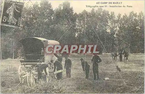 REPRO Au Camp de Mailly Telegraphie sans Fil Installation  du Poste