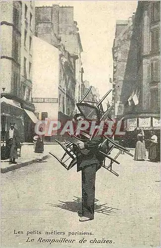 REPRO Les Petits Metiers Parisiens Le Rempailleur de Chaises