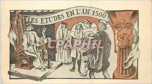 Cartes postales les Etudes en l'An 1500 Baccalaureat