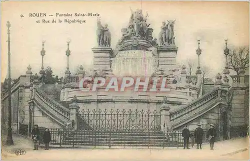 Cartes postales Rouen Fontaine Sainte Marie Rue de la Republique