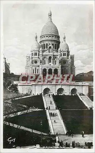 Moderne Karte Paris et ses Merveilles Basilique du Sacre Coeur et Nouveaux Jardins