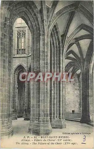 Ansichtskarte AK Mont Saint Michel Abbaye Piliers du Choeur (XVe siecle)