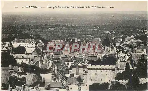 Cartes postales Avranches vue Generale vers les Anciennes Fortifications