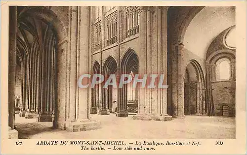 Ansichtskarte AK Abbaye du Mont Saint Michel la Basilique Bas Cote et Nef