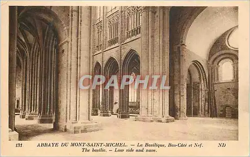Cartes postales Abbaye du Mont Saint Michel la Basilique Bas Cote et Nef