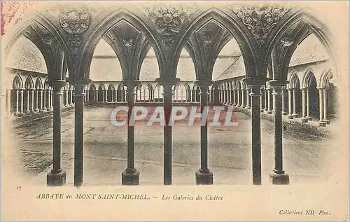 Cartes postales Abbaye du Mont Saint Michel les Galeries du Cloitre