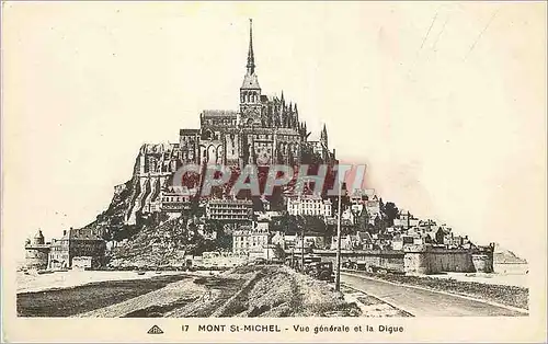 Cartes postales Mont Saint Michel Vue Generale et la Digue