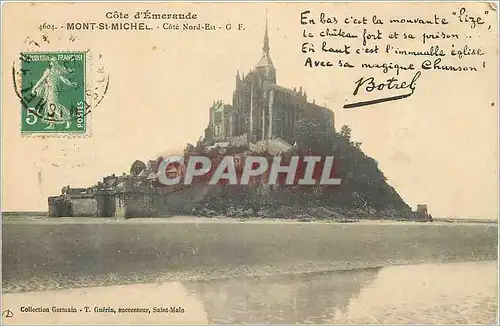 Cartes postales Cote d'Emeraude Mont St Michel Cote Nord Est Botrel