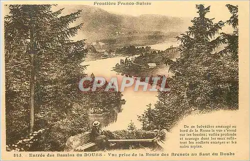 Cartes postales Entree des Bassins du Doubs vue prise de la Route des Brenets au Saut du Doubs