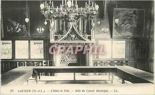 Cartes postales Saumur(M et L) l'Hotel de Ville Salle du Conseil Municipal