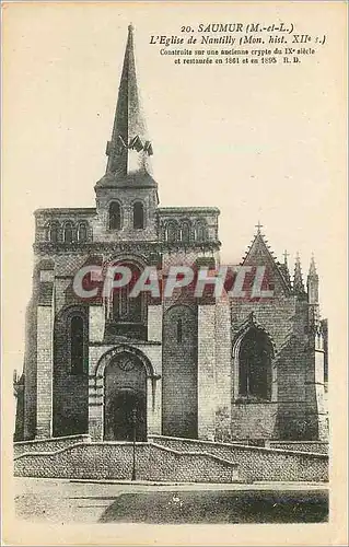 Cartes postales Saumur(M et L) l'Eglise de Nantilly (Mon Hist XIIe s)