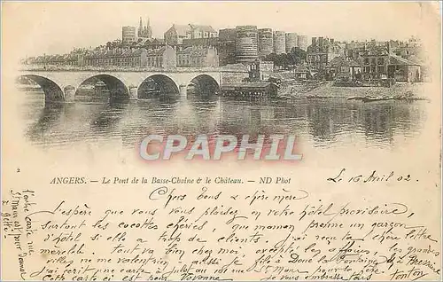 Ansichtskarte AK Angers le Pont de la Basse Chaine et le Ch�teau (carte 1900)