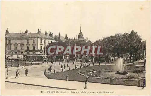 Ansichtskarte AK Tours (L et L) Place du Palais et Avenue de Grammont