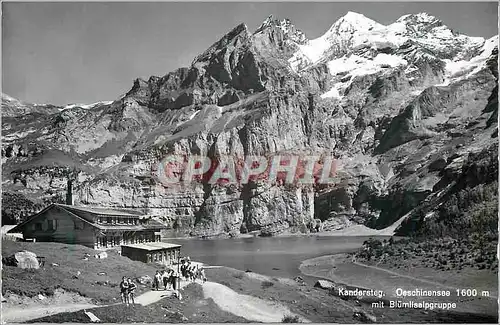 Moderne Karte Kanderteg Oeschinensee 1600m mit Blumlisalpgruppe