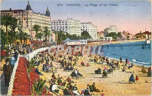 Cartes postales Cannes la Plage et les Hotels