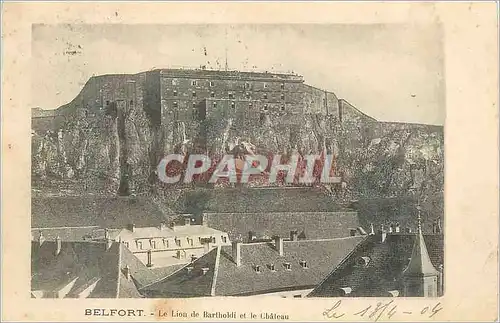 Cartes postales Belfort le Lion de Bartholdi et le Chateau