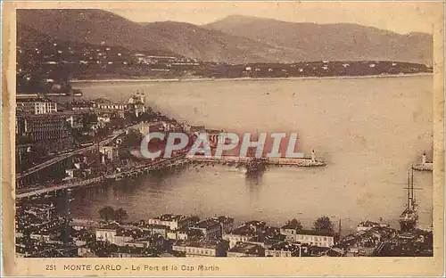 Cartes postales Monte Carlo le Port et le Cap Martin