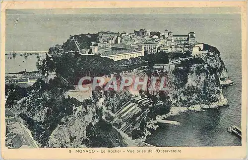 Cartes postales Monaco le Rocher Vue prise de l'Observatoire