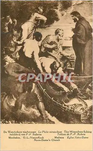Cartes postales la Peche Miraculeuse Tableau de PP Rubens Malines Eglise Notre dame