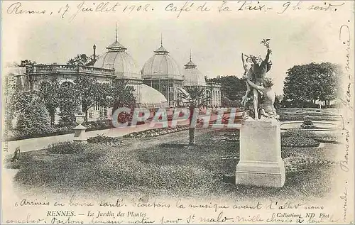 Cartes postales Rennes le Jardin des Plantes (carte 1900)