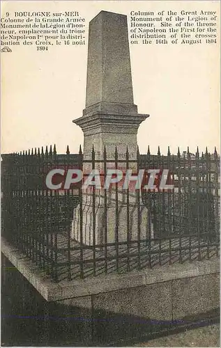 Cartes postales Boulogne sur Mer Colonne de la Grande Armee Monument de la Legion d'Honneur