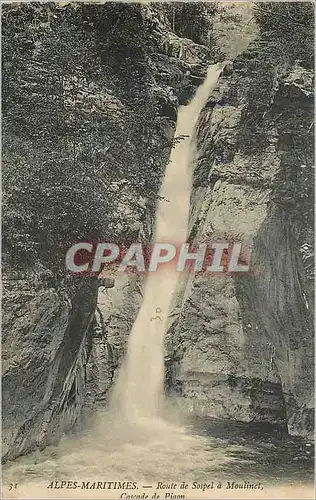 Ansichtskarte AK Alpes Maritimes Routes de Sospel a Moulinet Cascade de Piaon