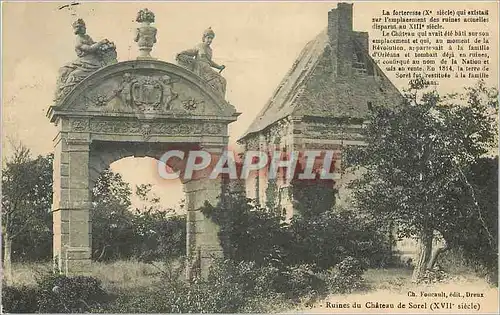 Cartes postales Ruines du Chateau de Sorel ( XVII e siecle)