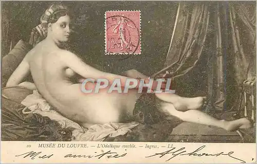 Cartes postales Musee du Louvre l'Odalisque Couchee Ingres
