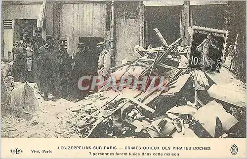REPRO les Zeppelins sur Paris Crimes Odieux des Pirates Boches