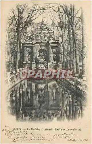 Cartes postales Paris la Fontaine de Medicis (Jardin du Luxembourg) (carte 1900)