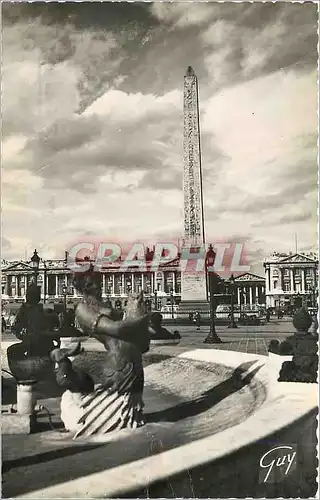 Moderne Karte Paris et ses Merveilles la Place de la Concorde au Centre l'Obelisque de louqsor