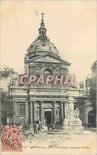 Cartes postales la Sorbonne et le Monument Auguste Comte