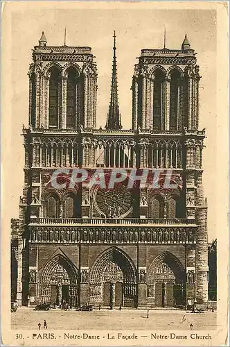 Cartes postales Paris Notre Dame la Facade