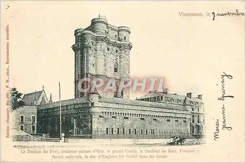 Cartes postales le Donjon du Fort Ancienne Prison d'Etat (carte 1900) Vincennes