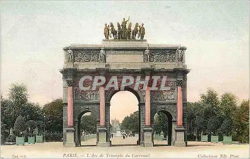 Cartes postales Paris l'Arc de Triomphe du Carrousel