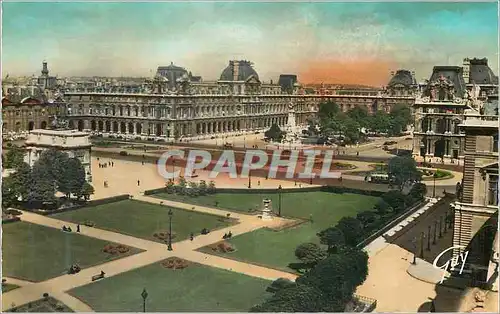 Moderne Karte Paris et ses Merveilles Perspective sur le Carrousel et le Palais du Louvre