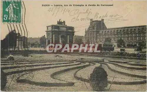 Cartes postales Paris Louvre Arc de Triomphe Jardin du Carrousel