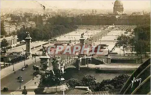 Moderne Karte Pont Alexandre III Esplanade et Hotel des Invalides