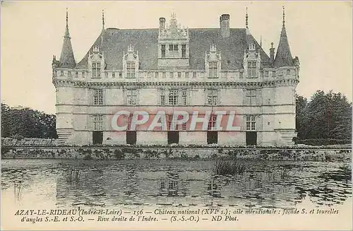 Cartes postales Azay  le Rideau (Indre et Loire) Chateau National (XVIe s) Aile Meridionale