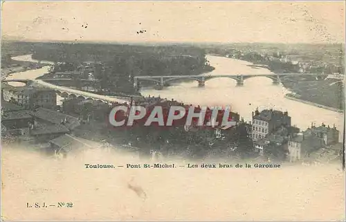 Ansichtskarte AK Toulouse Pont St Michel les deux bras de la Garonne