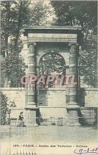 Cartes postales Paris Jardin des Tuileries Ruines