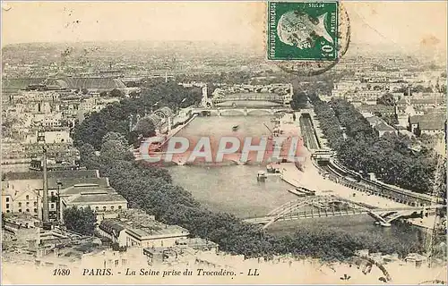 Cartes postales Paris la Seine prise du Trocadero