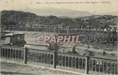 Ansichtskarte AK Pau vue sur la Chaine des Pyrenees prise de la Place Royale