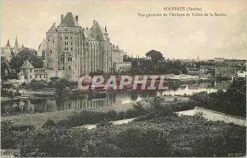Ansichtskarte AK Solesmes (Sarthe) vue Generale de l'Abbaye et Vallee de la Sarthe