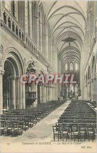 Cartes postales Cathedrale de Bayeux la Nef et le Choeur