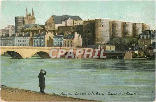 Cartes postales Angers le Pont de la Basse Chaine et le Chateau