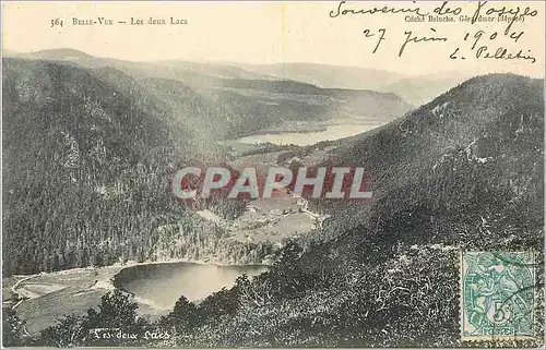 Cartes postales Belle Vue les deux Lacs Cliche Beluche Gerardmer