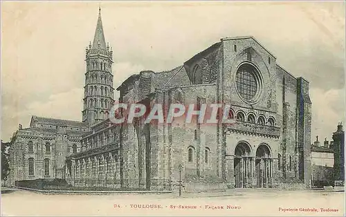 Cartes postales Toulouse St Sernin Facade Nord
